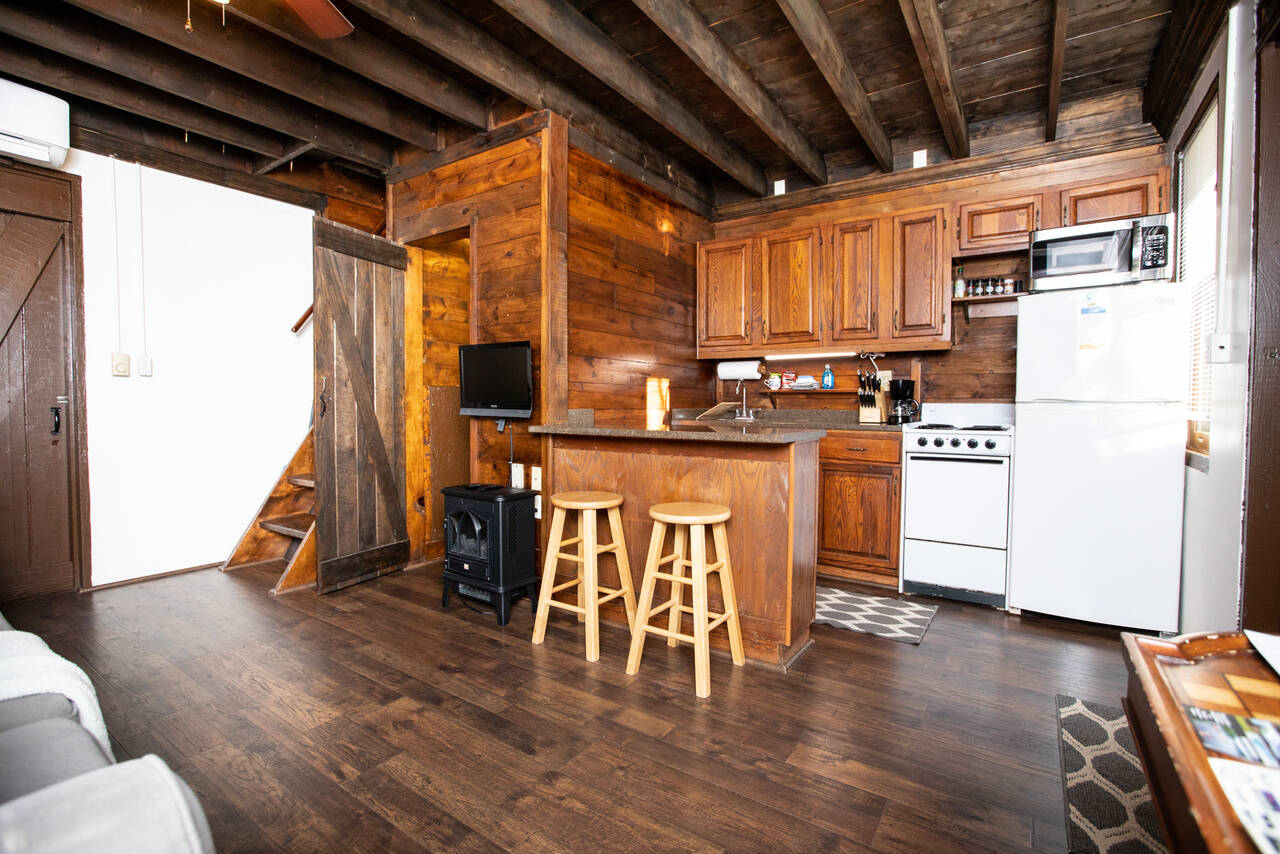 Kitchen, bathroom, loft stairs